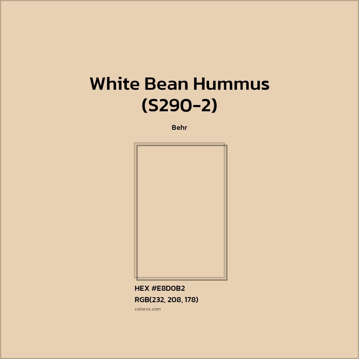 HEX #E8D0B2 White Bean Hummus (S290-2) Paint Behr - Color Code