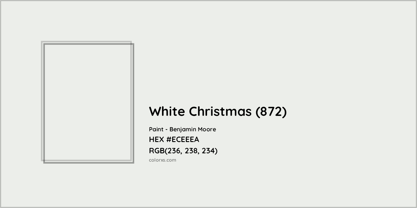HEX #ECEEEA White Christmas (872) Paint Benjamin Moore - Color Code