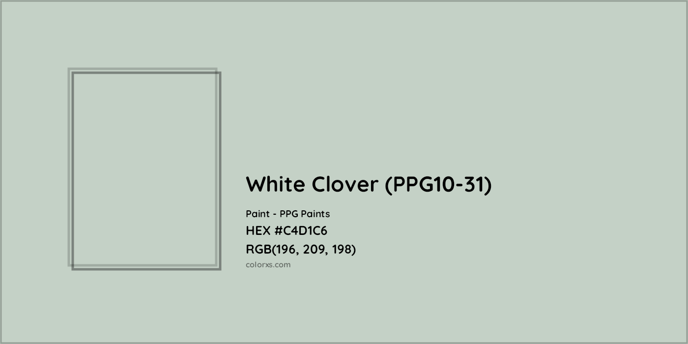 HEX #C4D1C6 White Clover (PPG10-31) Paint PPG Paints - Color Code