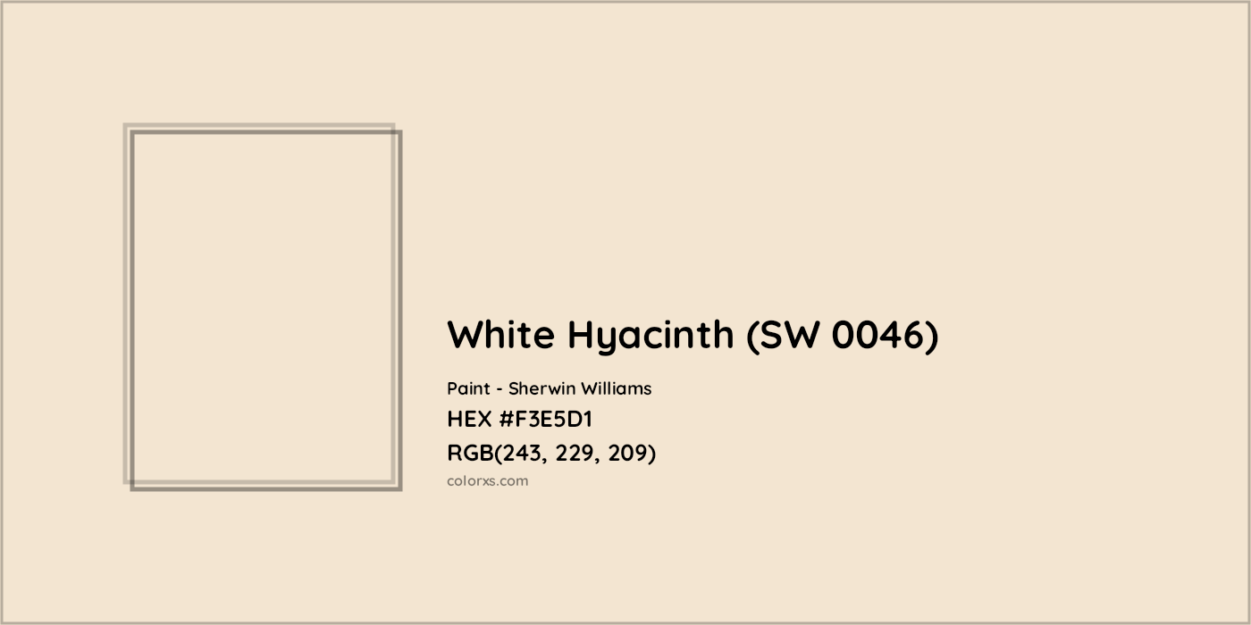HEX #F3E5D1 White Hyacinth (SW 0046) Paint Sherwin Williams - Color Code