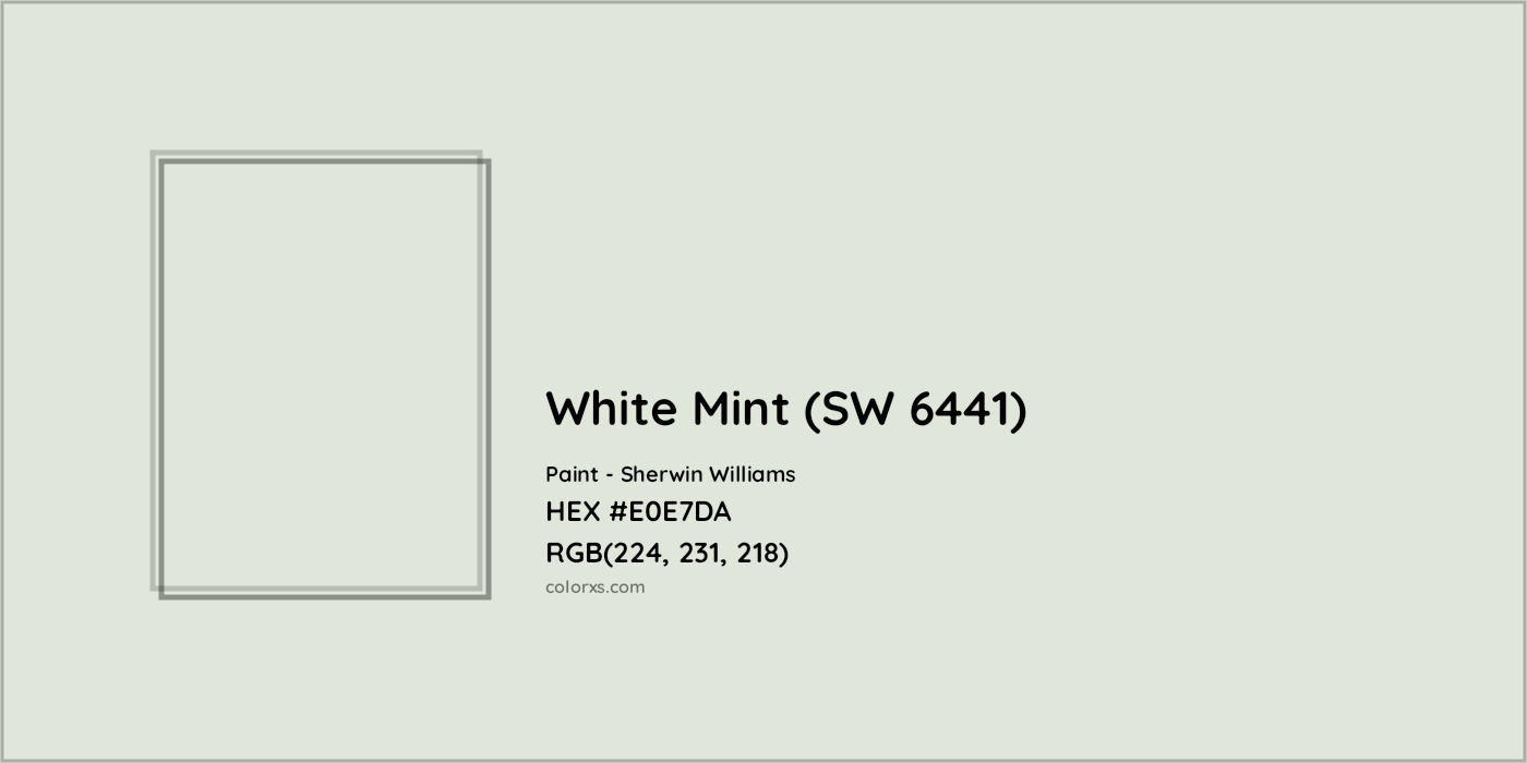 HEX #E0E7DA White Mint (SW 6441) Paint Sherwin Williams - Color Code