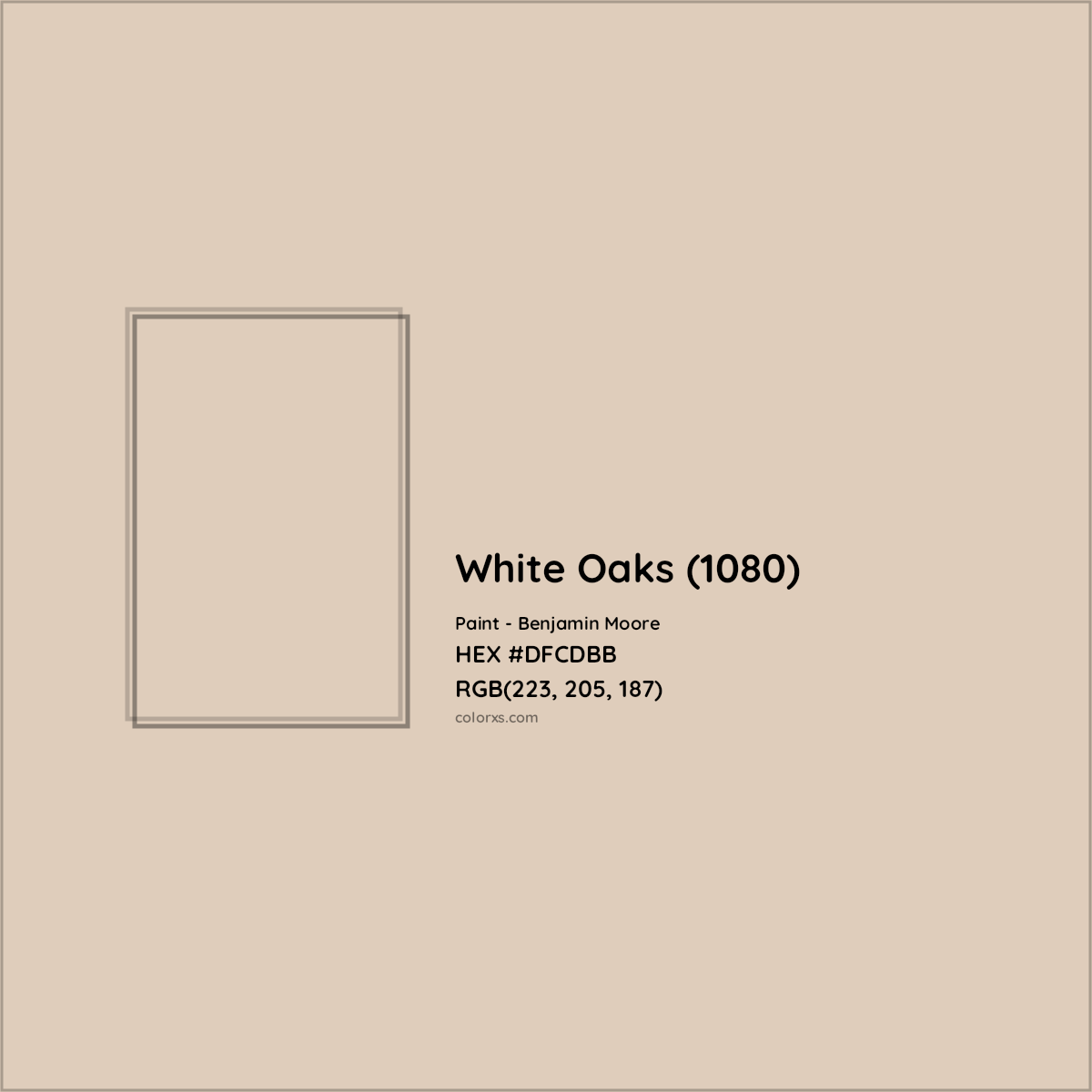 HEX #DFCDBB White Oaks (1080) Paint Benjamin Moore - Color Code