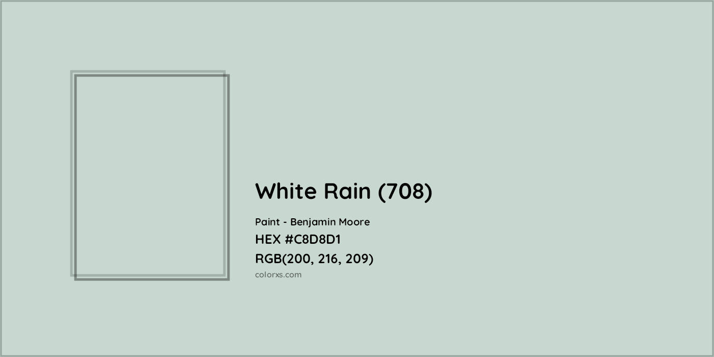 HEX #C8D8D1 White Rain (708) Paint Benjamin Moore - Color Code