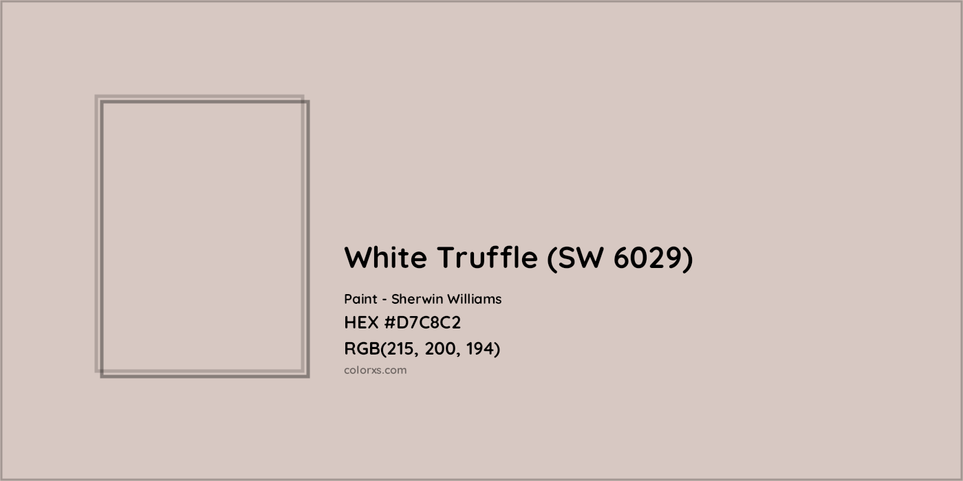 HEX #D7C8C2 White Truffle (SW 6029) Paint Sherwin Williams - Color Code