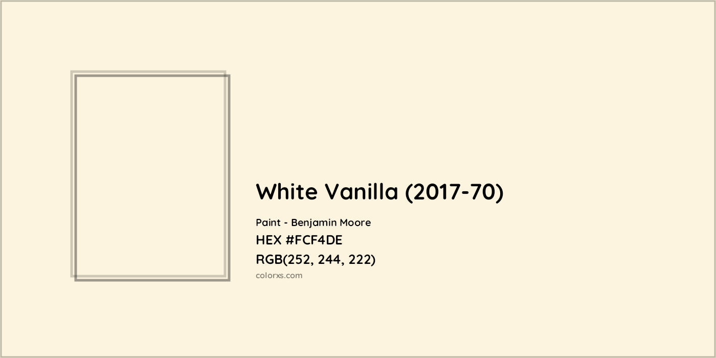 HEX #FCF4DE White Vanilla (2017-70) Paint Benjamin Moore - Color Code