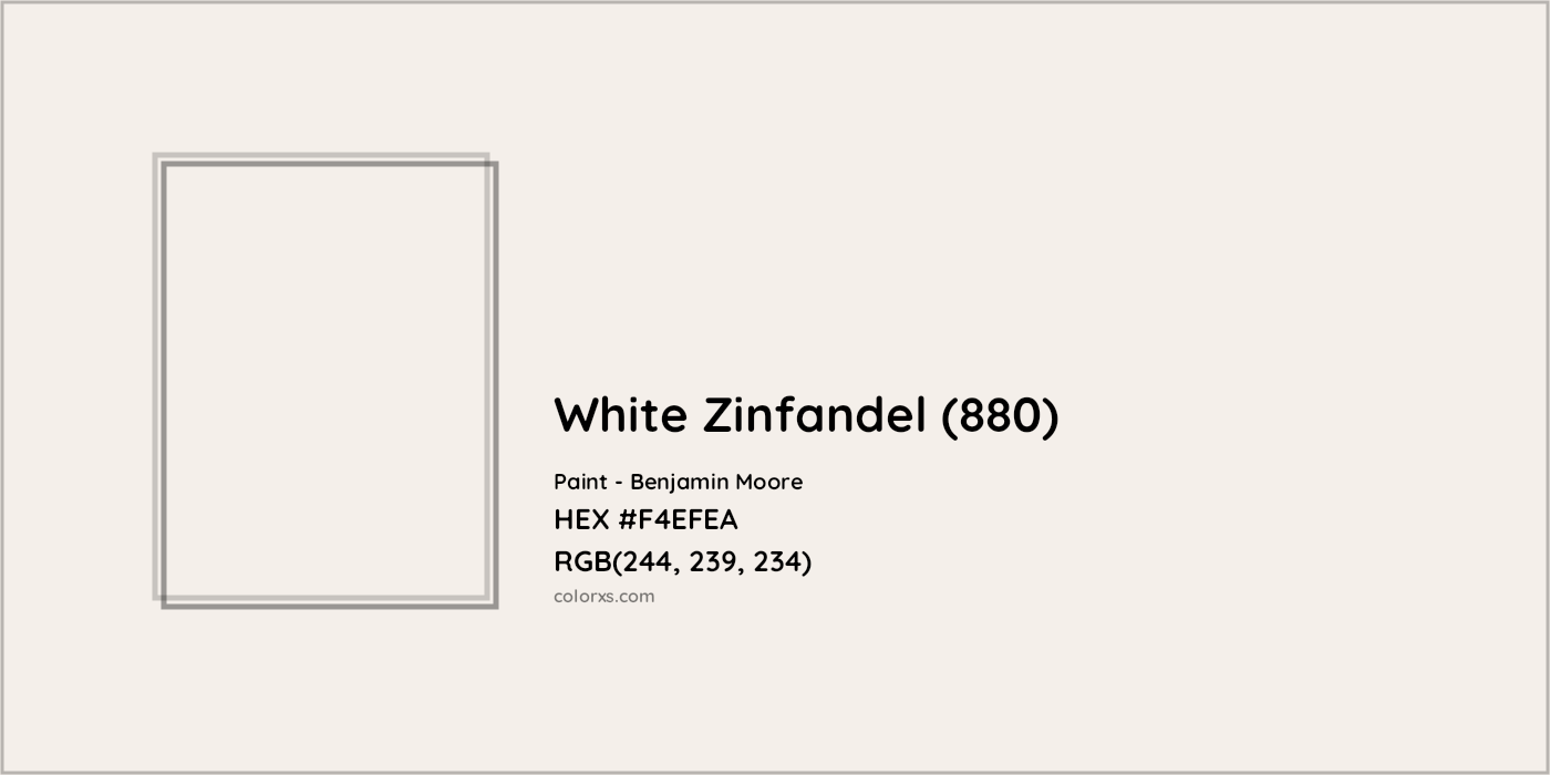 HEX #F4EFEA White Zinfandel (880) Paint Benjamin Moore - Color Code