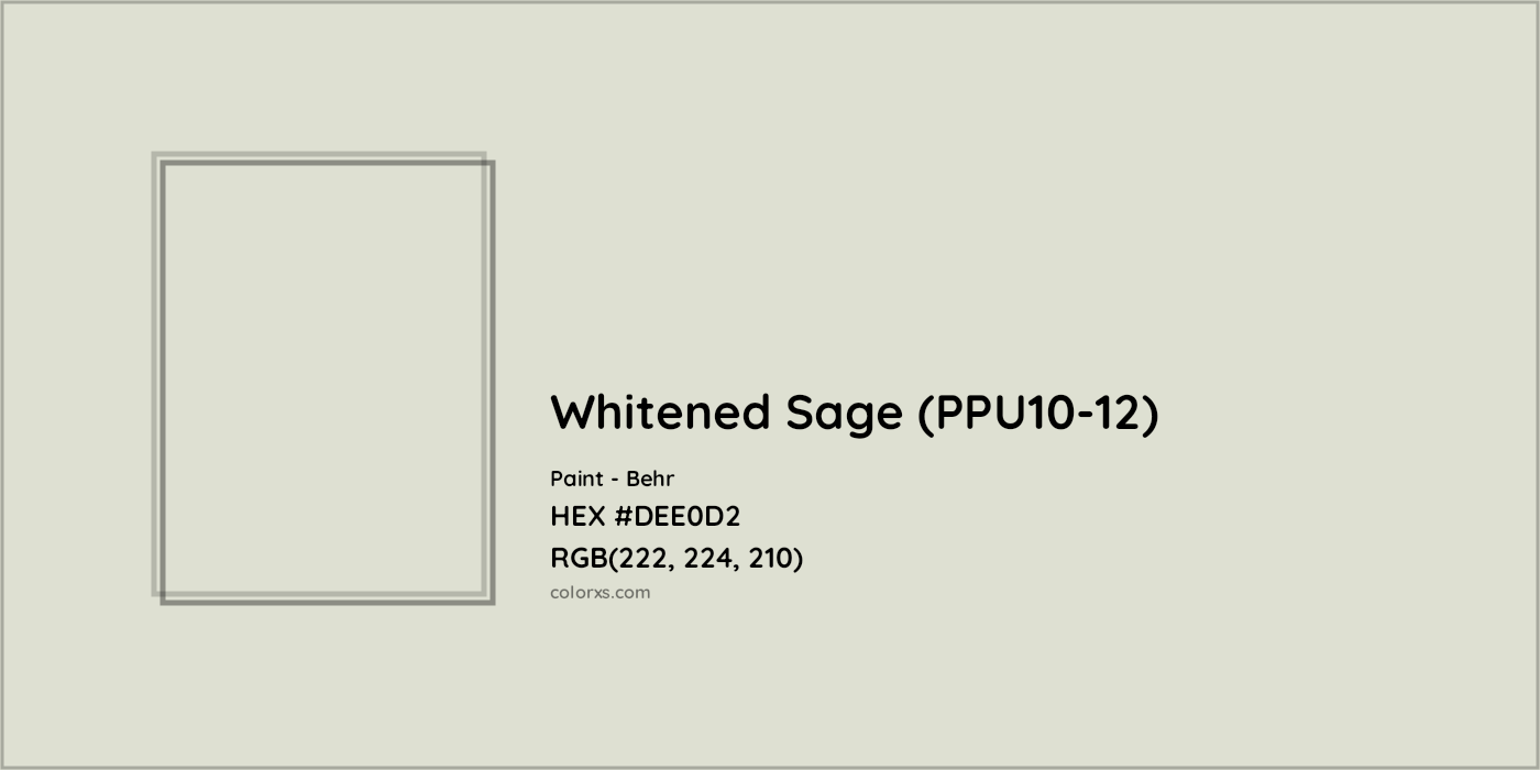 HEX #DEE0D2 Whitened Sage (PPU10-12) Paint Behr - Color Code