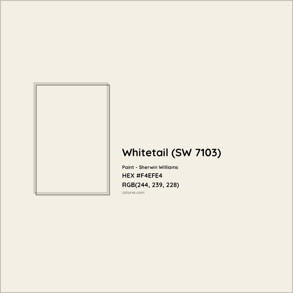 HEX #F4EFE4 Whitetail (SW 7103) Paint Sherwin Williams - Color Code
