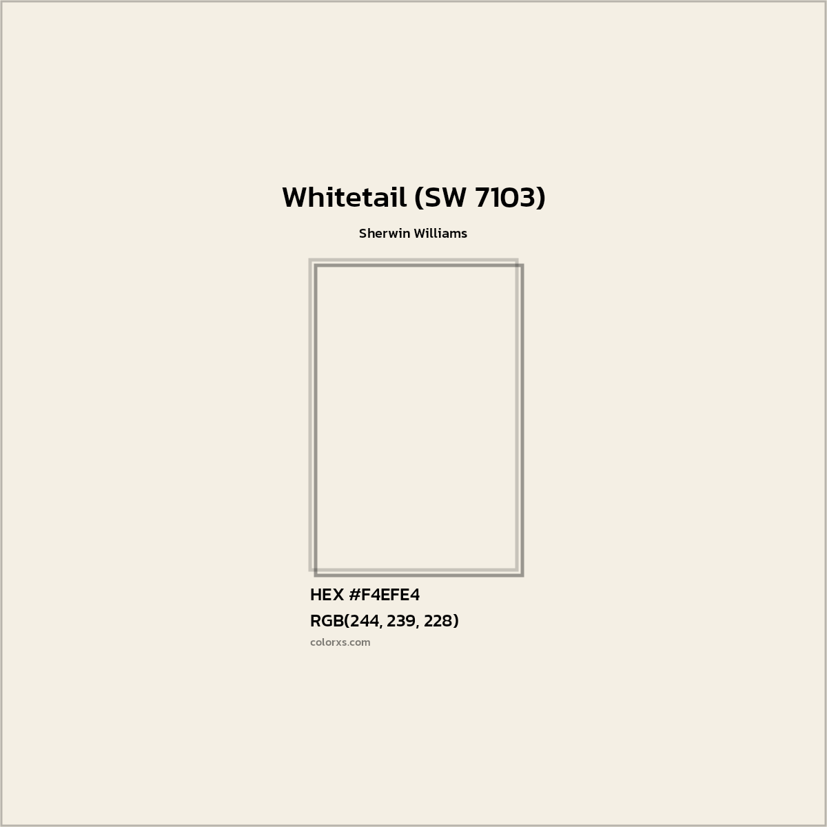 HEX #F4EFE4 Whitetail (SW 7103) Paint Sherwin Williams - Color Code