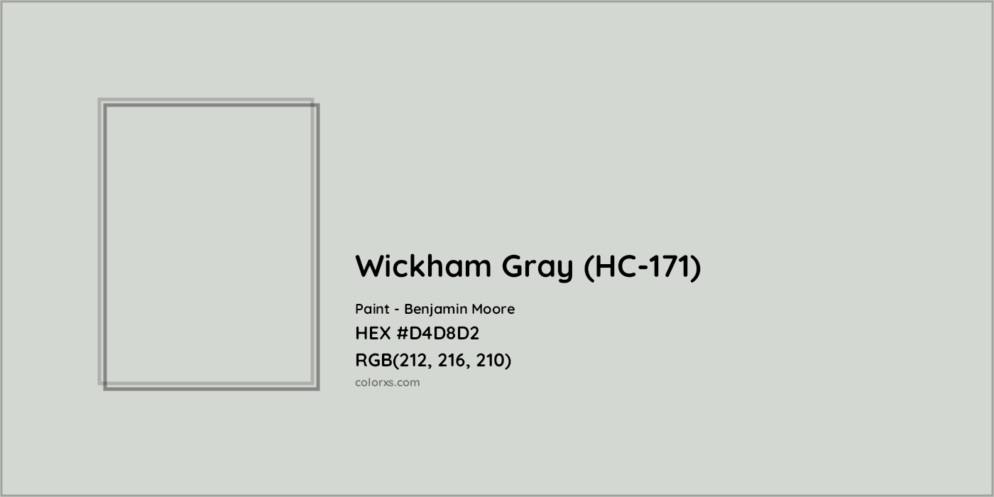HEX #D4D8D2 Wickham Gray (HC-171) Paint Benjamin Moore - Color Code