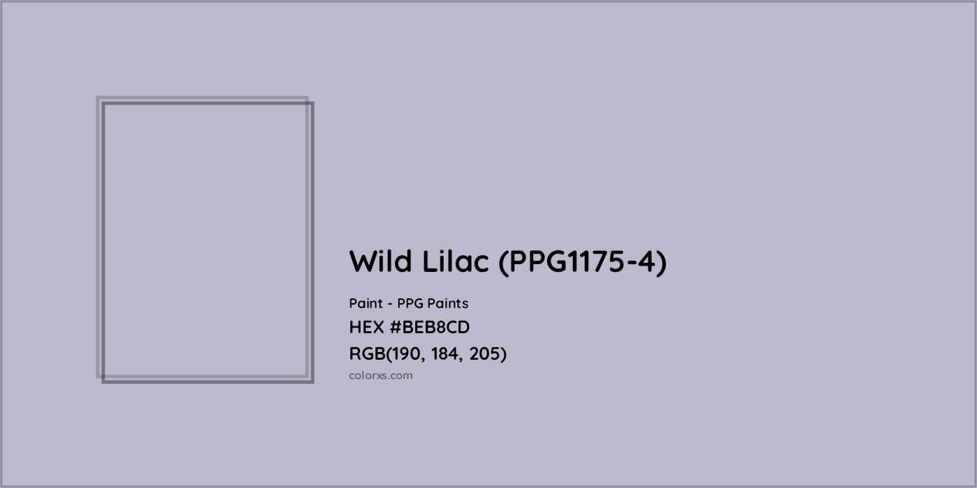 HEX #BEB8CD Wild Lilac (PPG1175-4) Paint PPG Paints - Color Code