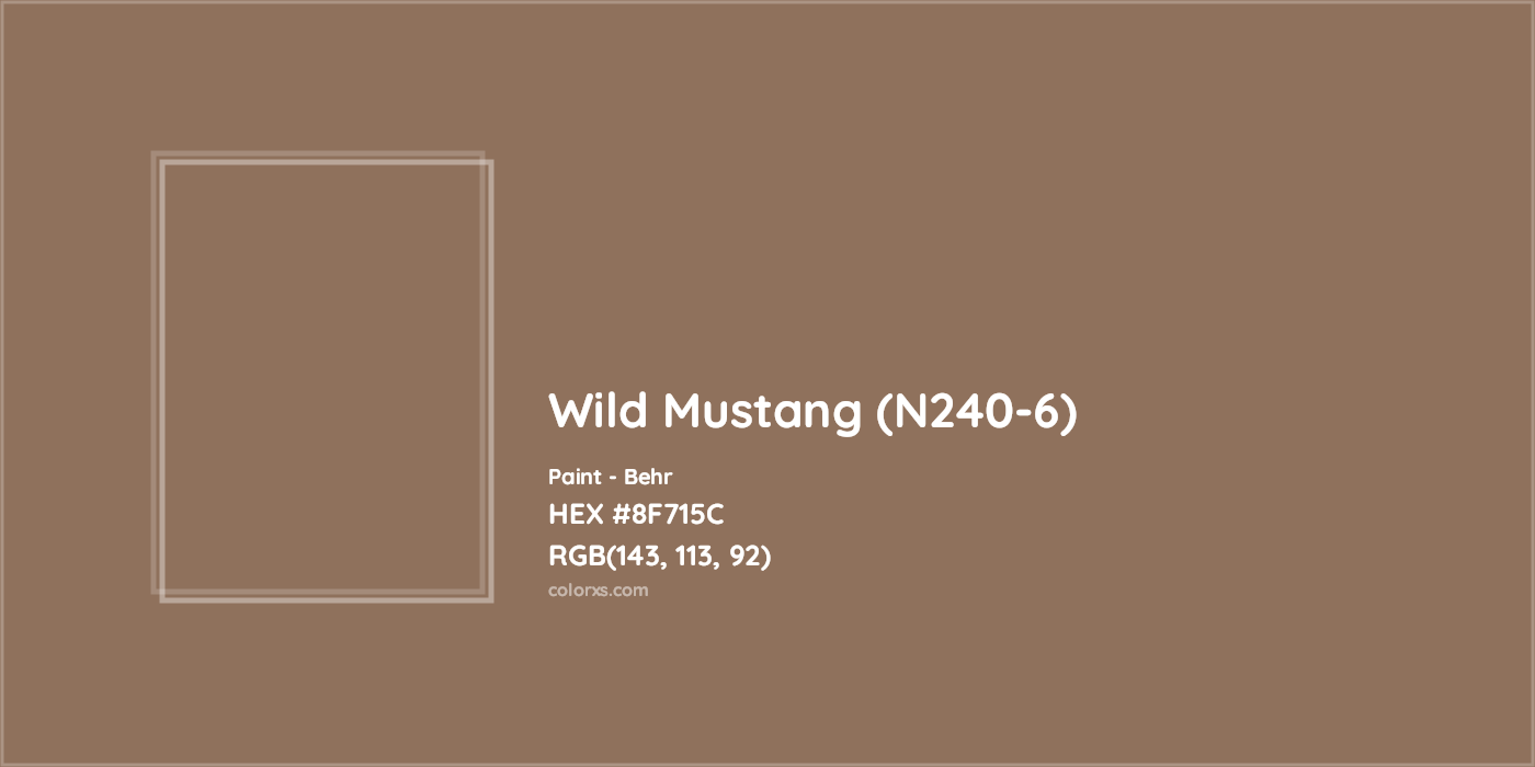HEX #8F715C Wild Mustang (N240-6) Paint Behr - Color Code