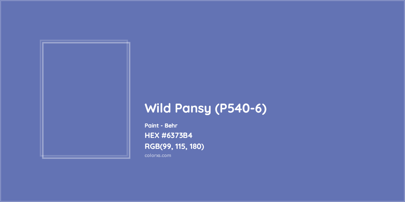 HEX #6373B4 Wild Pansy (P540-6) Paint Behr - Color Code