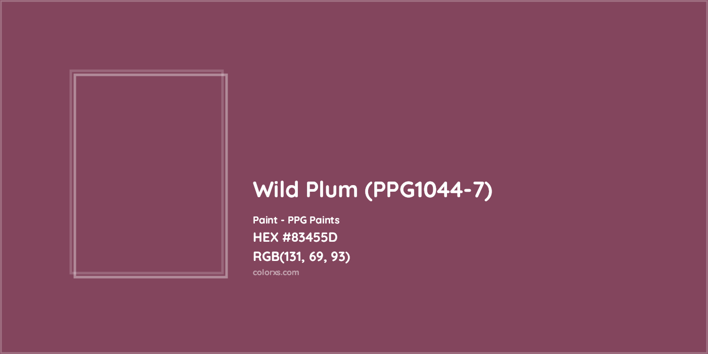 HEX #83455D Wild Plum (PPG1044-7) Paint PPG Paints - Color Code