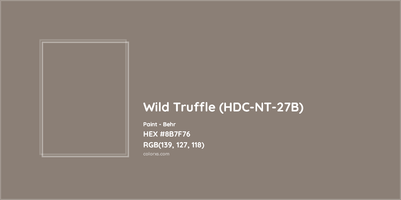 HEX #8B7F76 Wild Truffle (HDC-NT-27B) Paint Behr - Color Code
