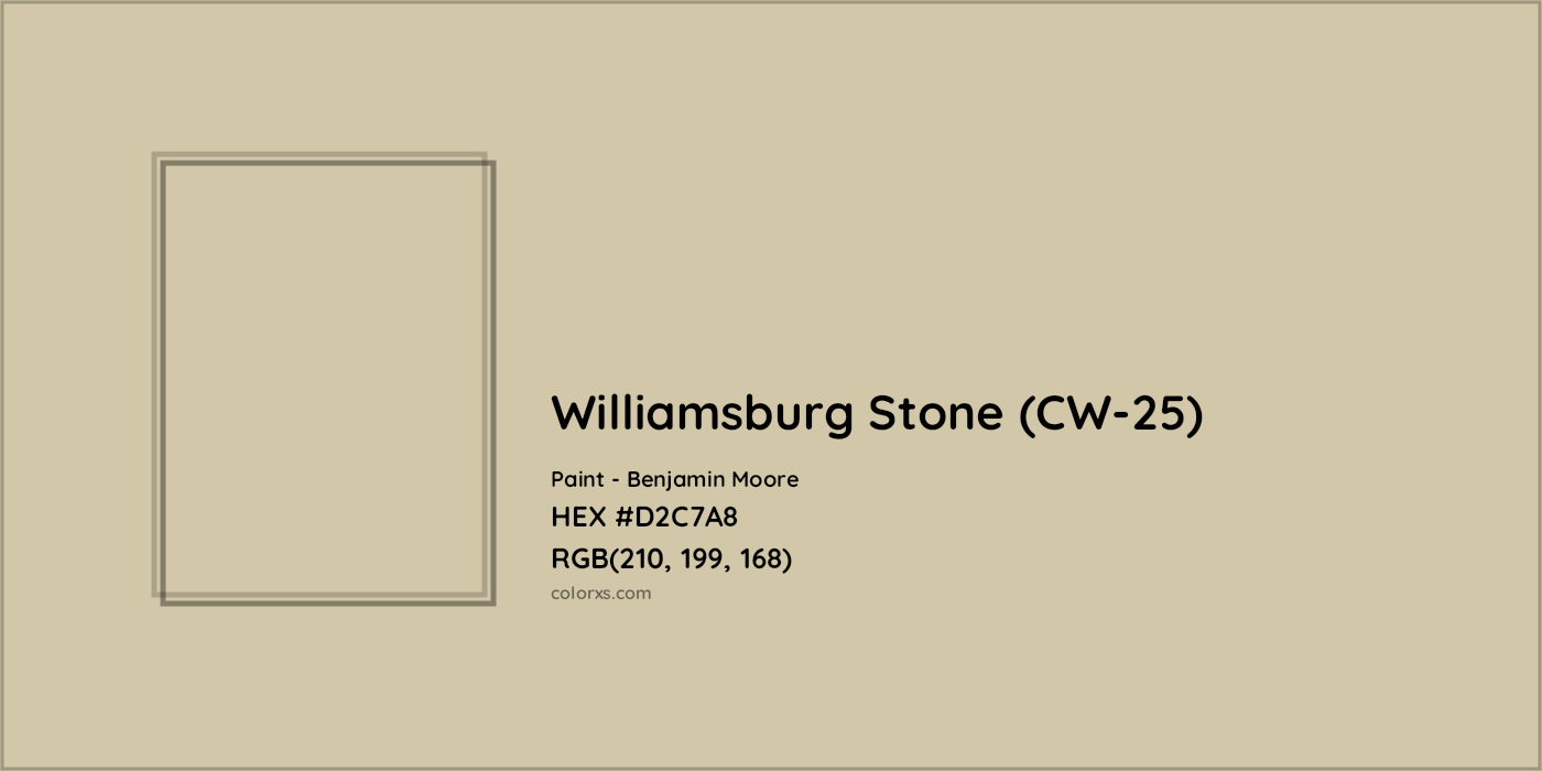 HEX #D2C7A8 Williamsburg Stone (CW-25) Paint Benjamin Moore - Color Code