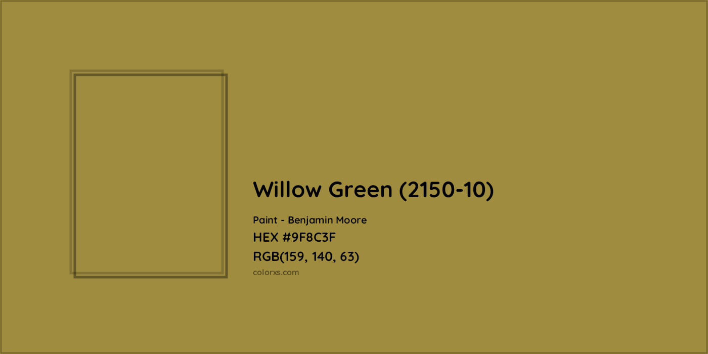 HEX #9F8C3F Willow Green (2150-10) Paint Benjamin Moore - Color Code