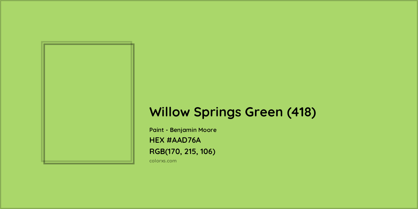 HEX #AAD76A Willow Springs Green (418) Paint Benjamin Moore - Color Code