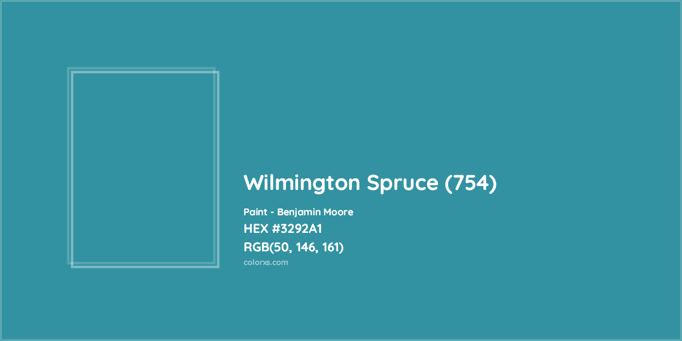 HEX #3292A1 Wilmington Spruce (754) Paint Benjamin Moore - Color Code
