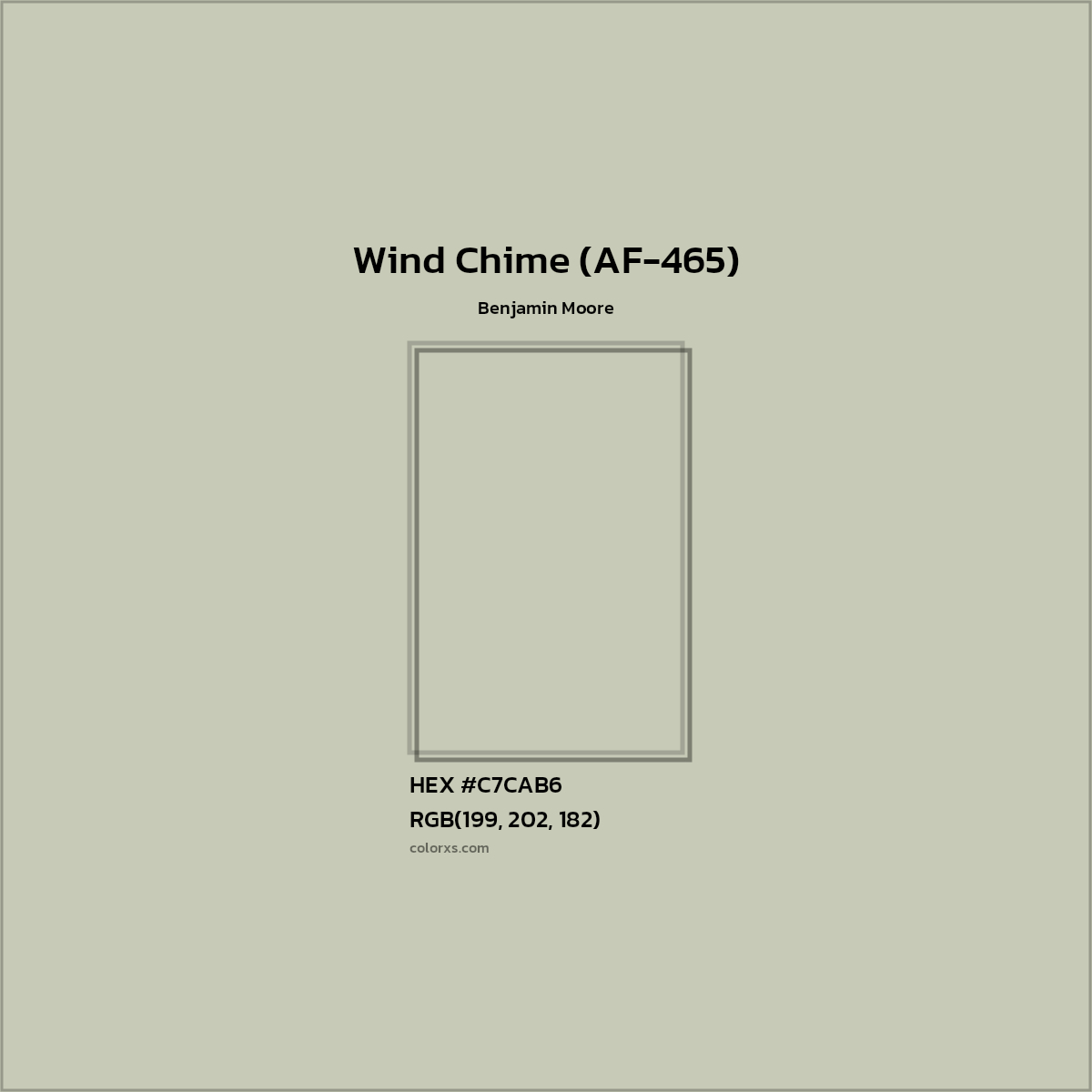 HEX #C7CAB6 Wind Chime (AF-465) Paint Benjamin Moore - Color Code