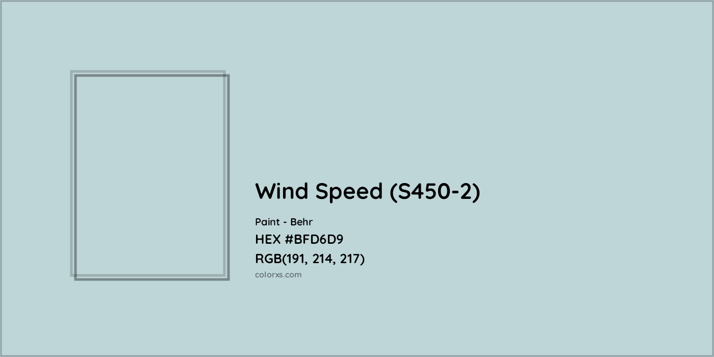 HEX #BFD6D9 Wind Speed (S450-2) Paint Behr - Color Code