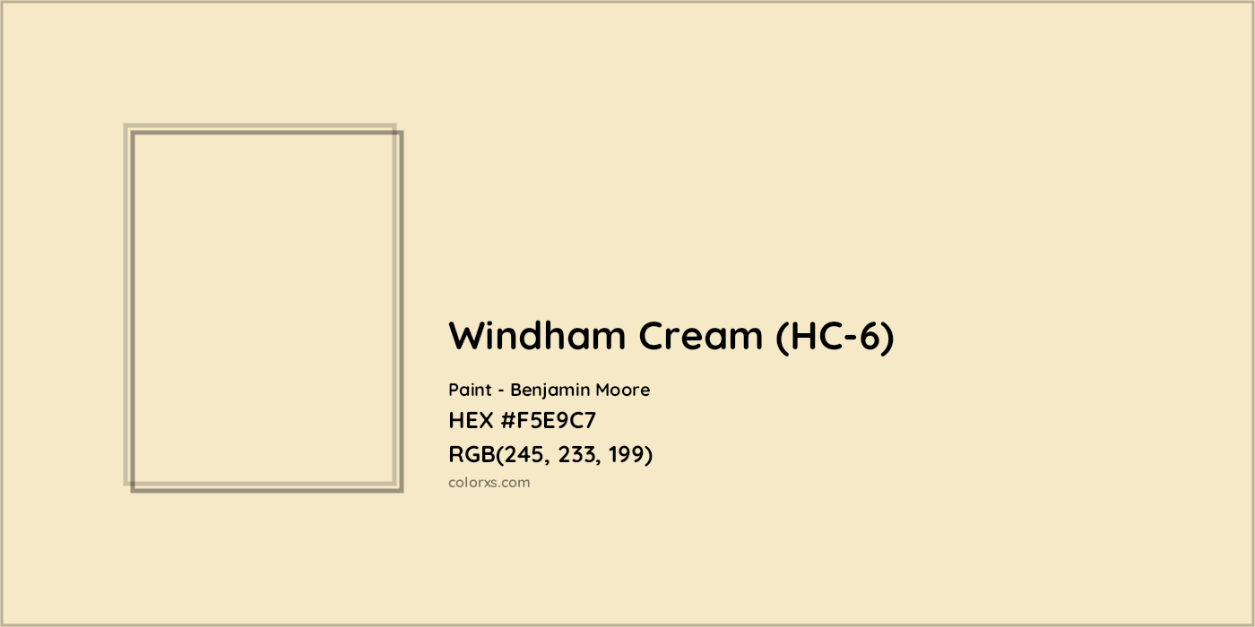 HEX #F5E9C7 Windham Cream (HC-6) Paint Benjamin Moore - Color Code