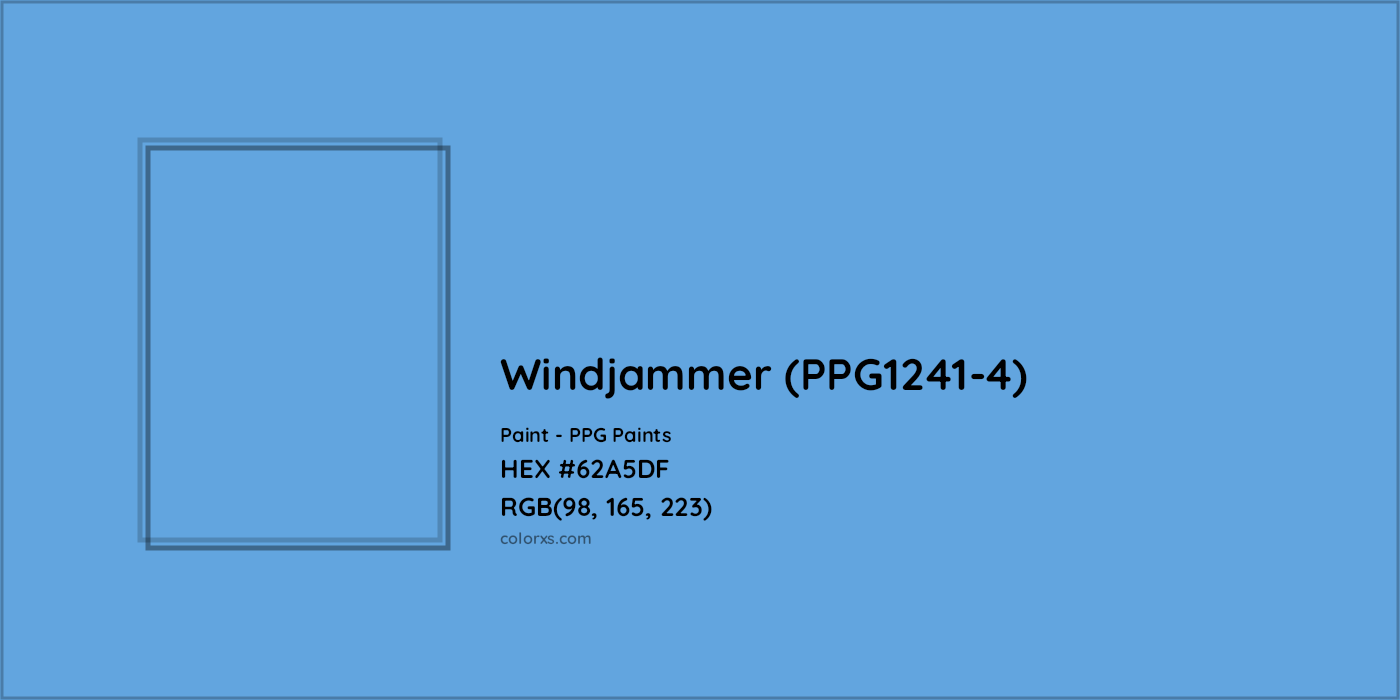 HEX #62A5DF Windjammer (PPG1241-4) Paint PPG Paints - Color Code