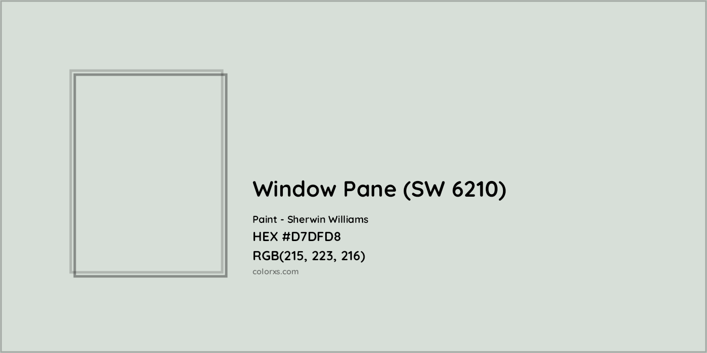 HEX #D7DFD8 Window Pane (SW 6210) Paint Sherwin Williams - Color Code