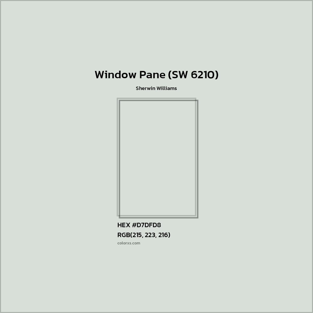 HEX #D7DFD8 Window Pane (SW 6210) Paint Sherwin Williams - Color Code