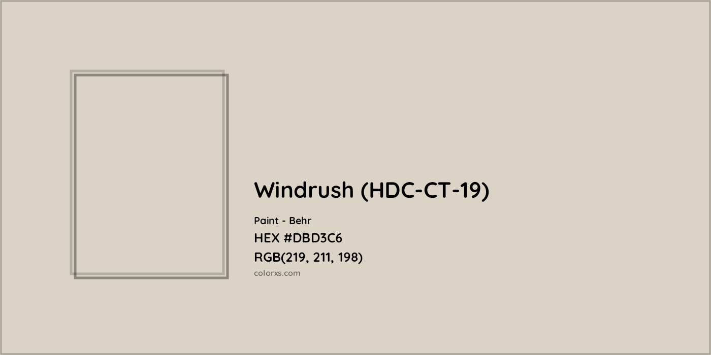 HEX #DBD3C6 Windrush (HDC-CT-19) Paint Behr - Color Code