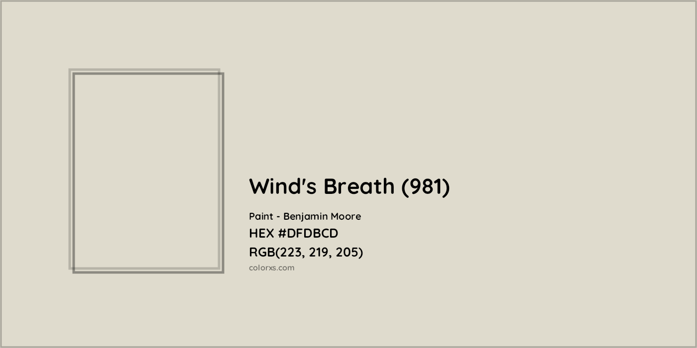 HEX #DFDBCD Wind's Breath (981) Paint Benjamin Moore - Color Code
