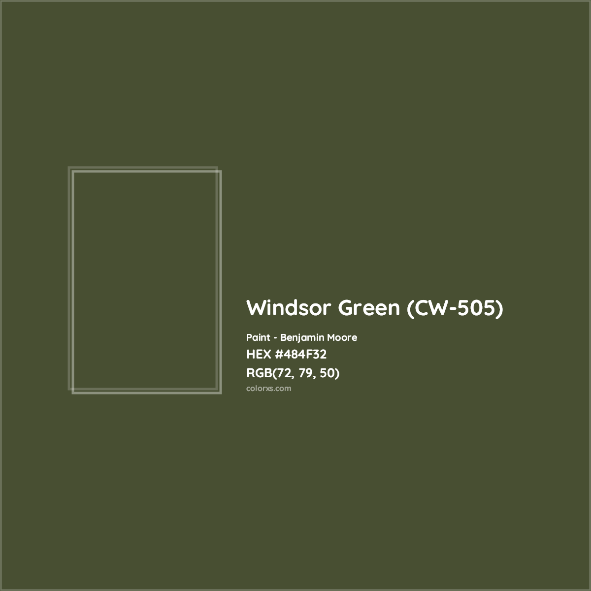 HEX #484F32 Windsor Green (CW-505) Paint Benjamin Moore - Color Code