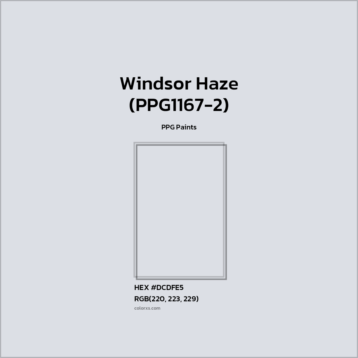 HEX #DCDFE5 Windsor Haze (PPG1167-2) Paint PPG Paints - Color Code