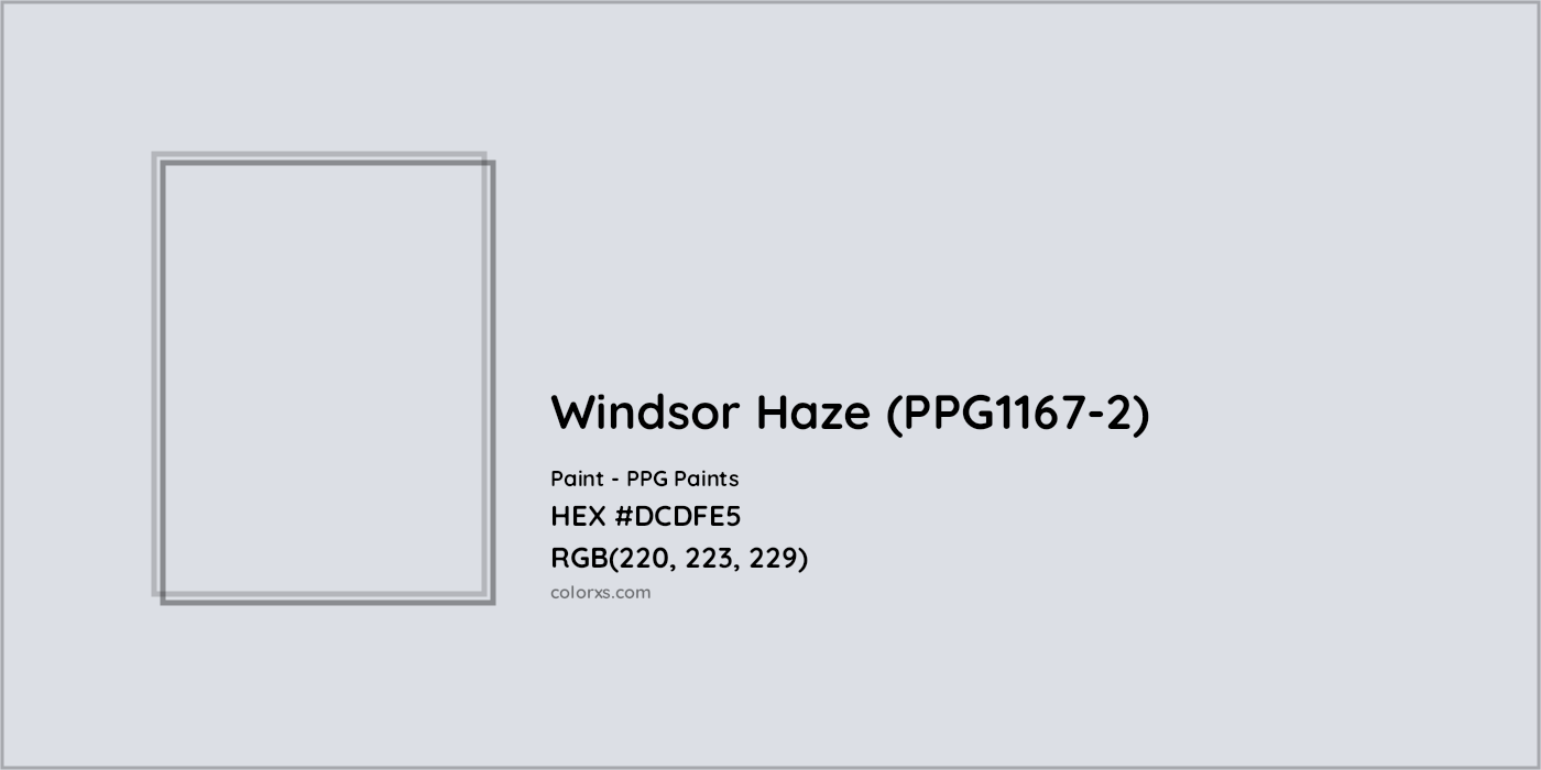 HEX #DCDFE5 Windsor Haze (PPG1167-2) Paint PPG Paints - Color Code