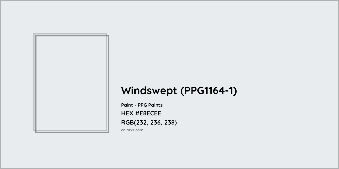 HEX #E8ECEE Windswept (PPG1164-1) Paint PPG Paints - Color Code