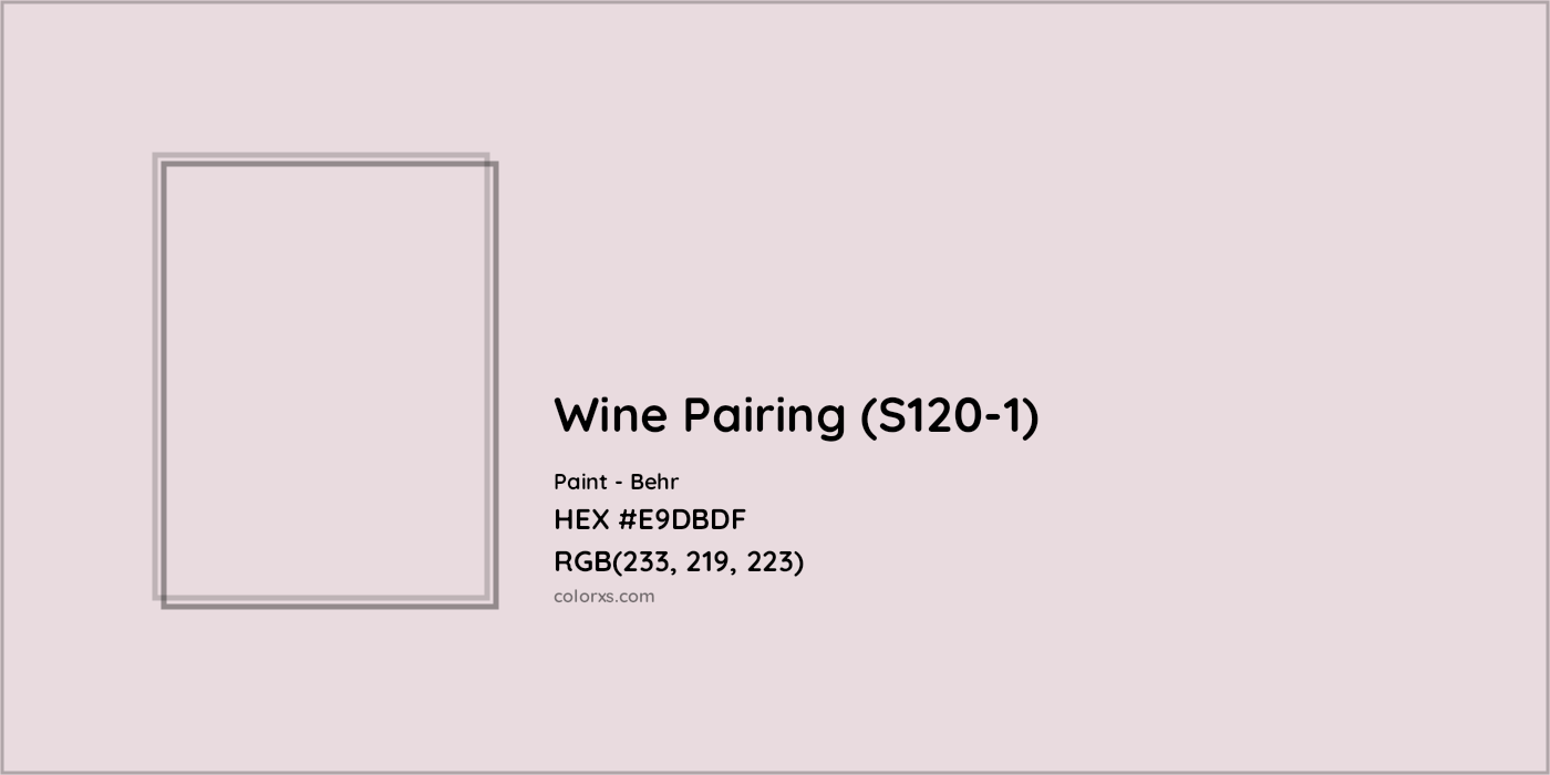 HEX #E9DBDF Wine Pairing (S120-1) Paint Behr - Color Code