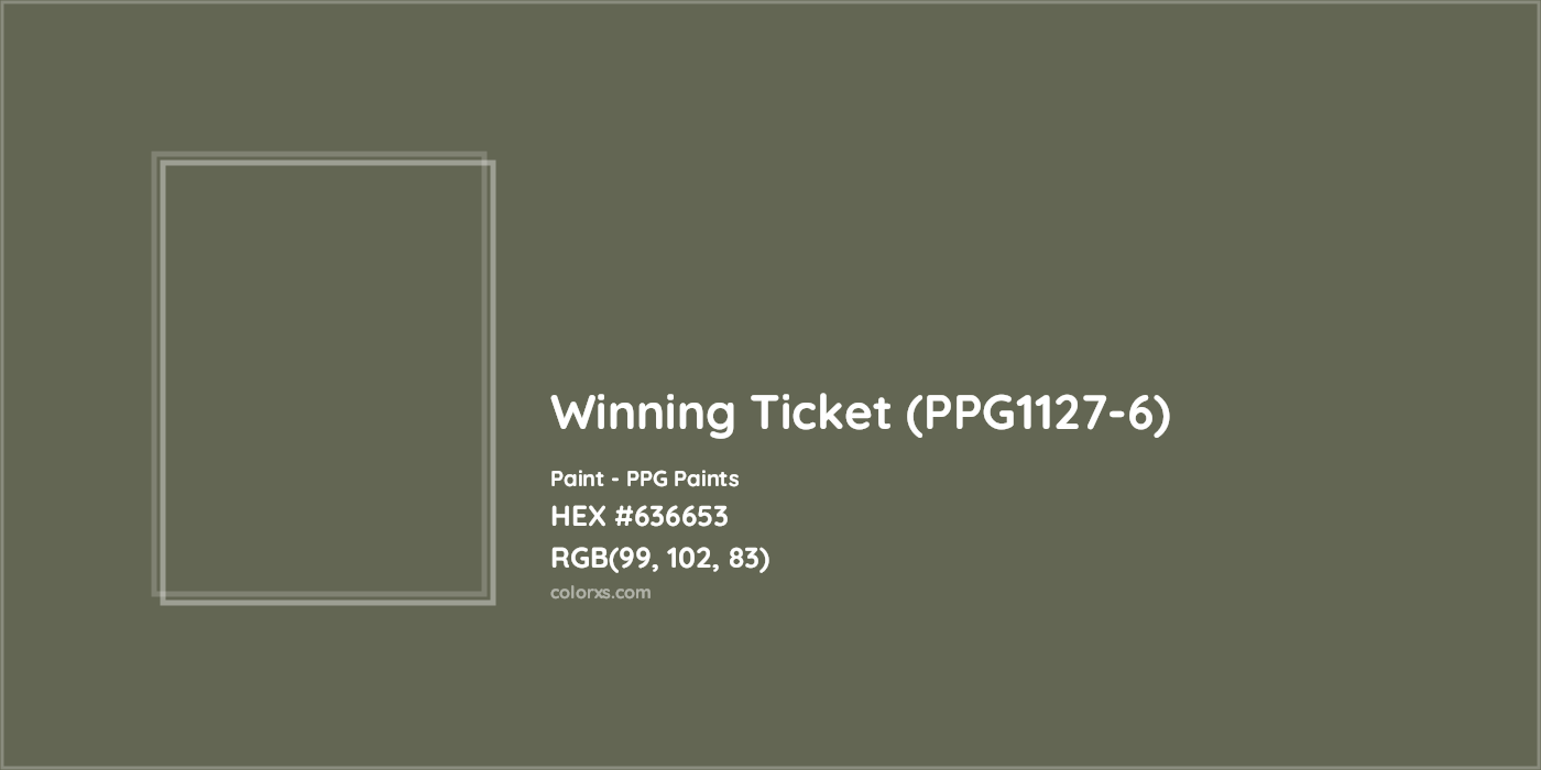 HEX #636653 Winning Ticket (PPG1127-6) Paint PPG Paints - Color Code