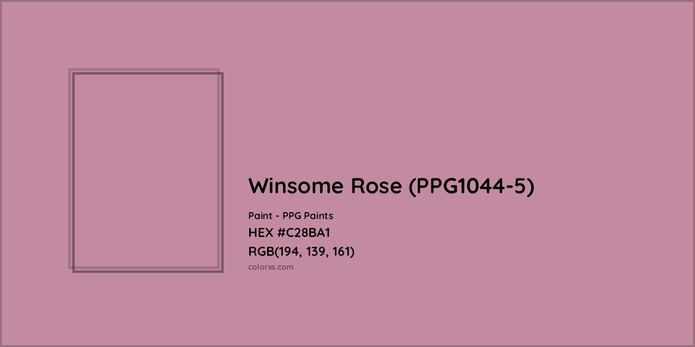 HEX #C28BA1 Winsome Rose (PPG1044-5) Paint PPG Paints - Color Code