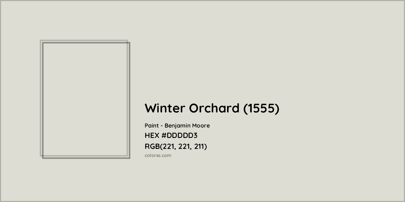 HEX #DDDDD3 Winter Orchard (1555) Paint Benjamin Moore - Color Code