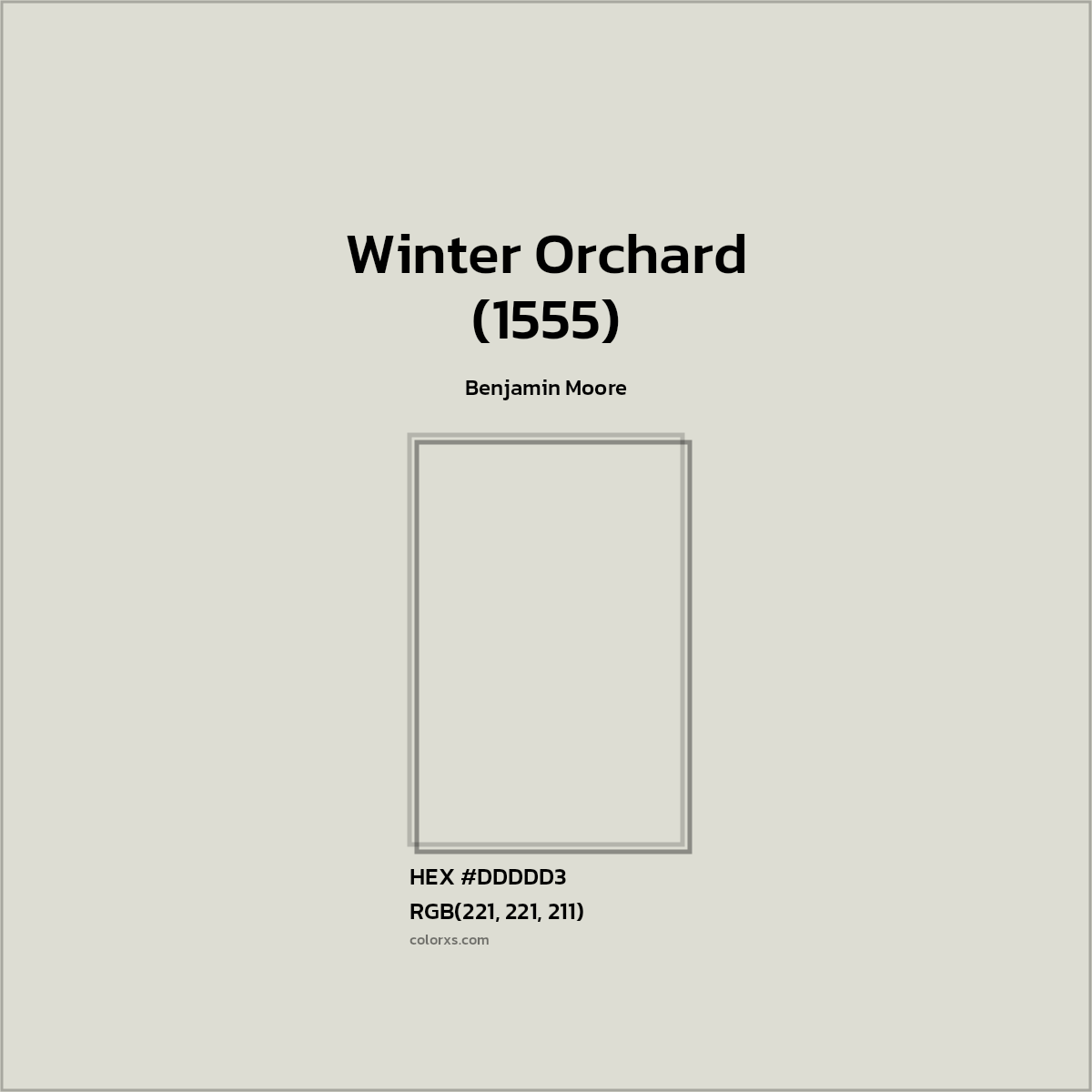 HEX #DDDDD3 Winter Orchard (1555) Paint Benjamin Moore - Color Code