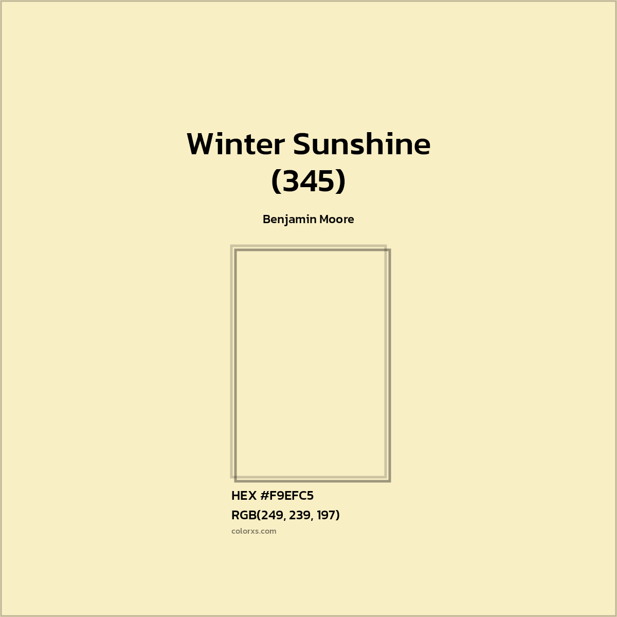 HEX #F9EFC5 Winter Sunshine (345) Paint Benjamin Moore - Color Code