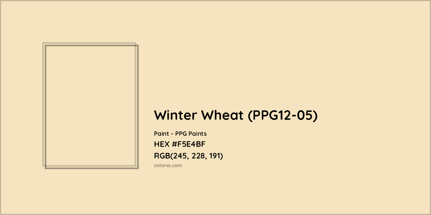 HEX #F5E4BF Winter Wheat (PPG12-05) Paint PPG Paints - Color Code