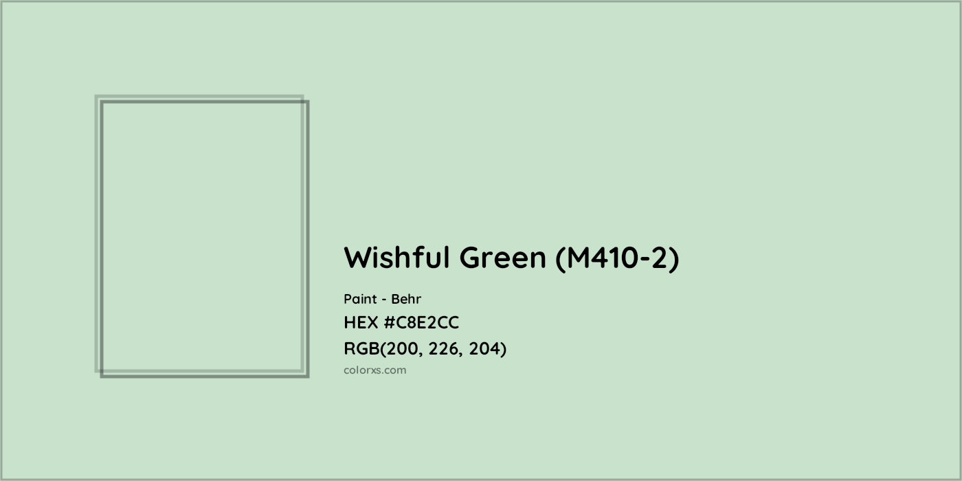 HEX #C8E2CC Wishful Green (M410-2) Paint Behr - Color Code