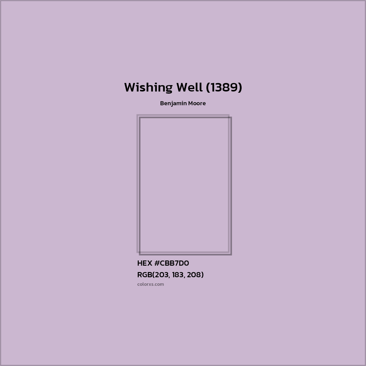 HEX #CBB7D0 Wishing Well (1389) Paint Benjamin Moore - Color Code