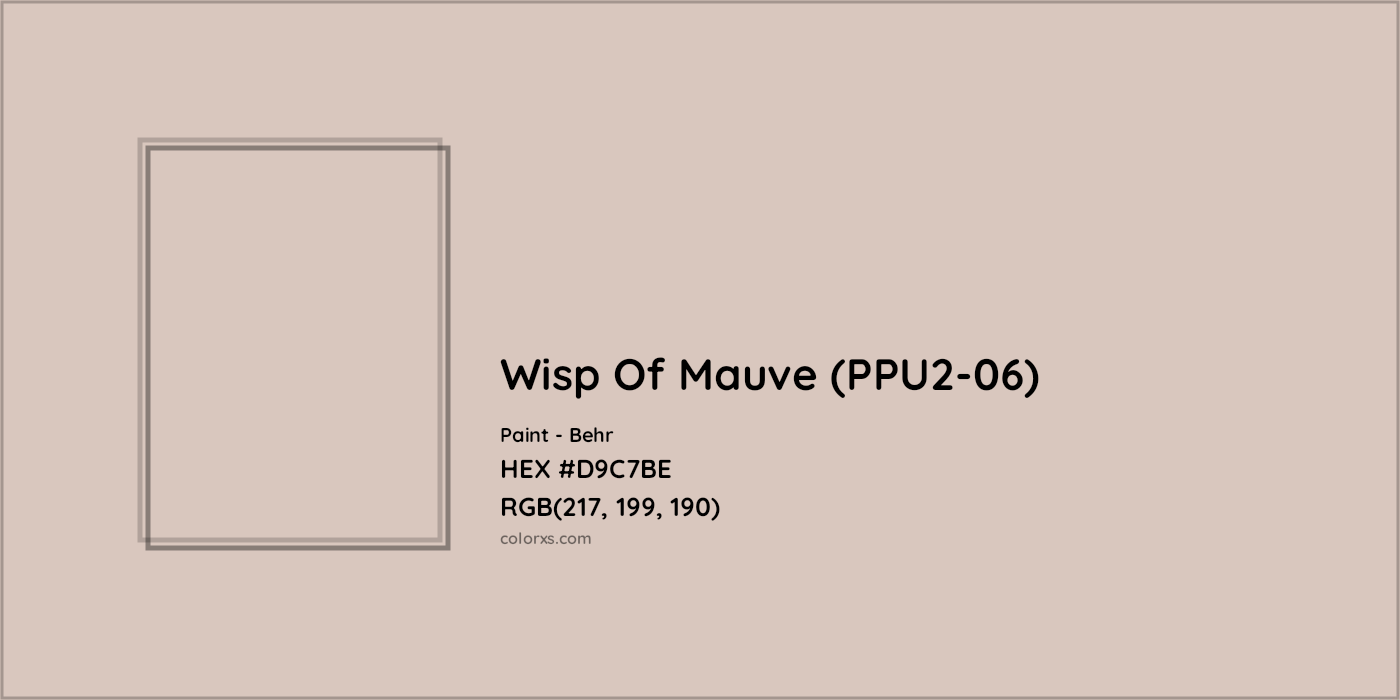 HEX #D9C7BE Wisp Of Mauve (PPU2-06) Paint Behr - Color Code