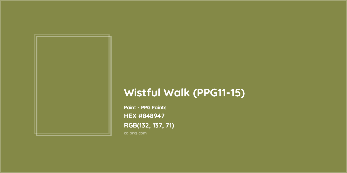 HEX #848947 Wistful Walk (PPG11-15) Paint PPG Paints - Color Code