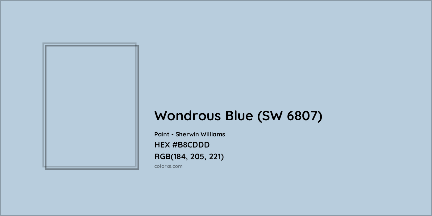 HEX #B8CDDD Wondrous Blue (SW 6807) Paint Sherwin Williams - Color Code
