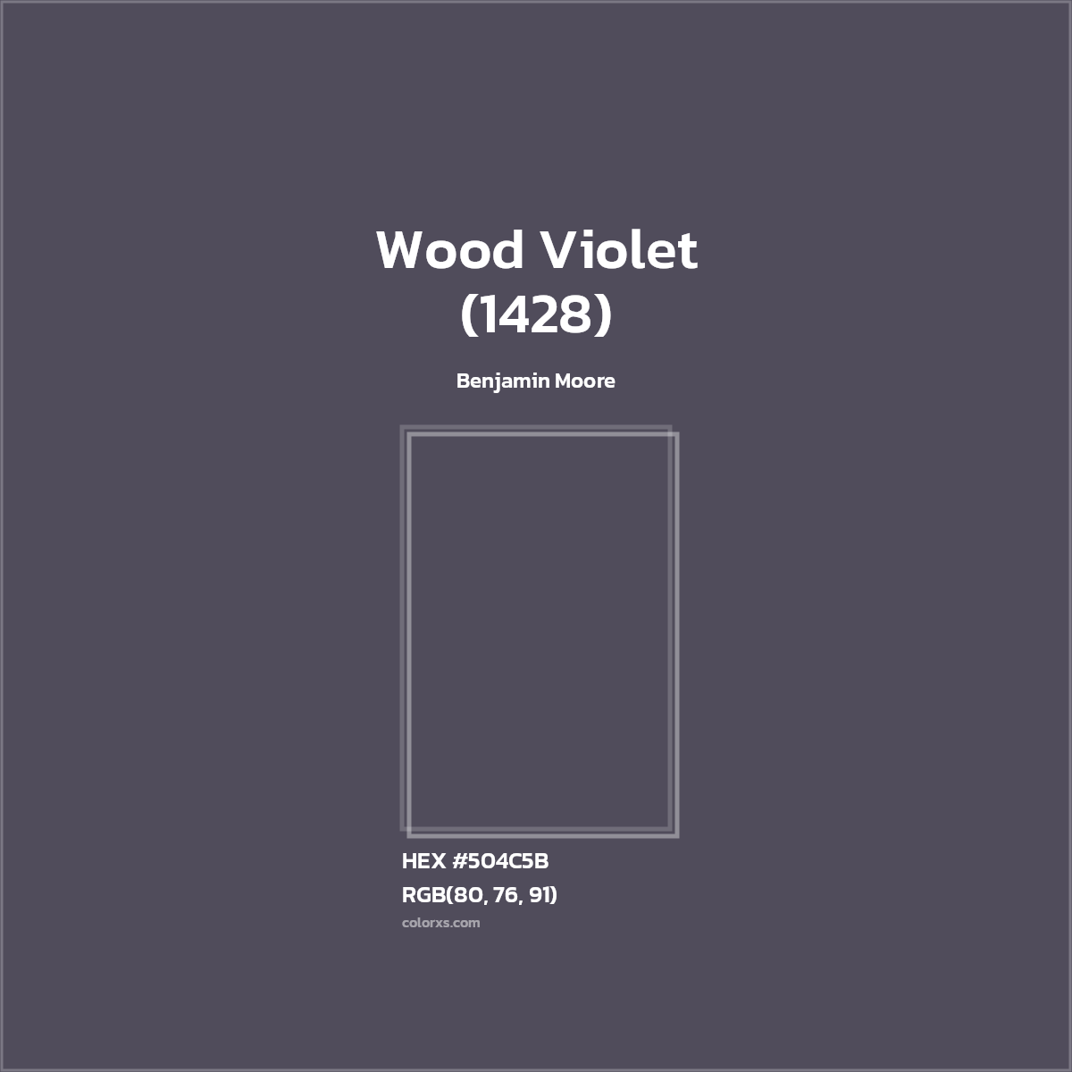 HEX #504C5B Wood Violet (1428) Paint Benjamin Moore - Color Code