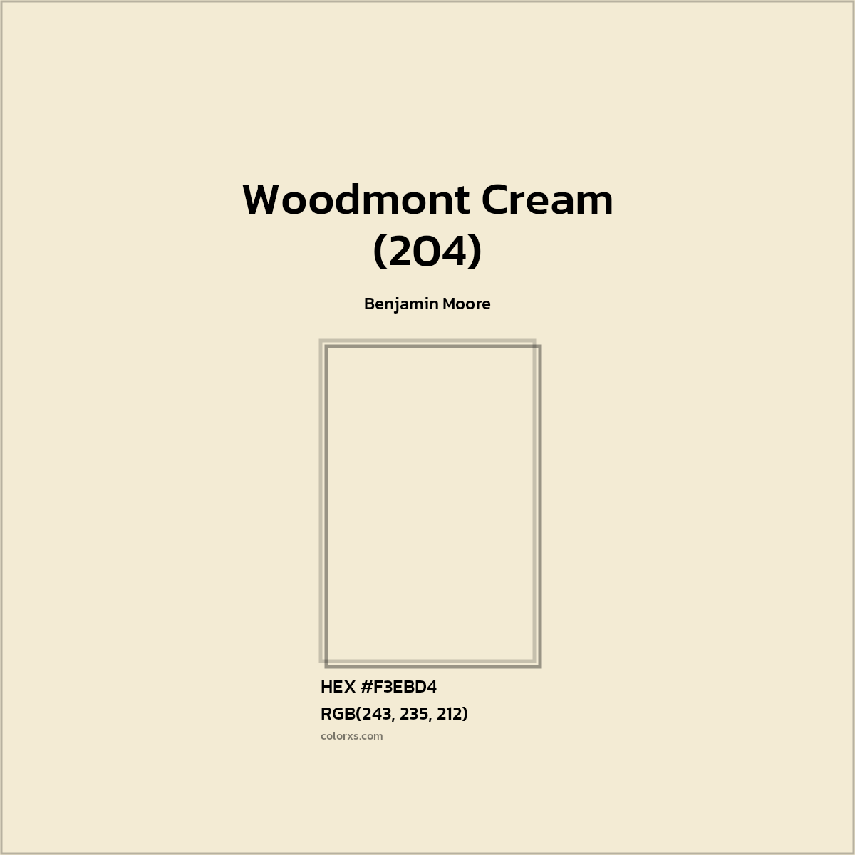 HEX #F3EBD4 Woodmont Cream (204) Paint Benjamin Moore - Color Code