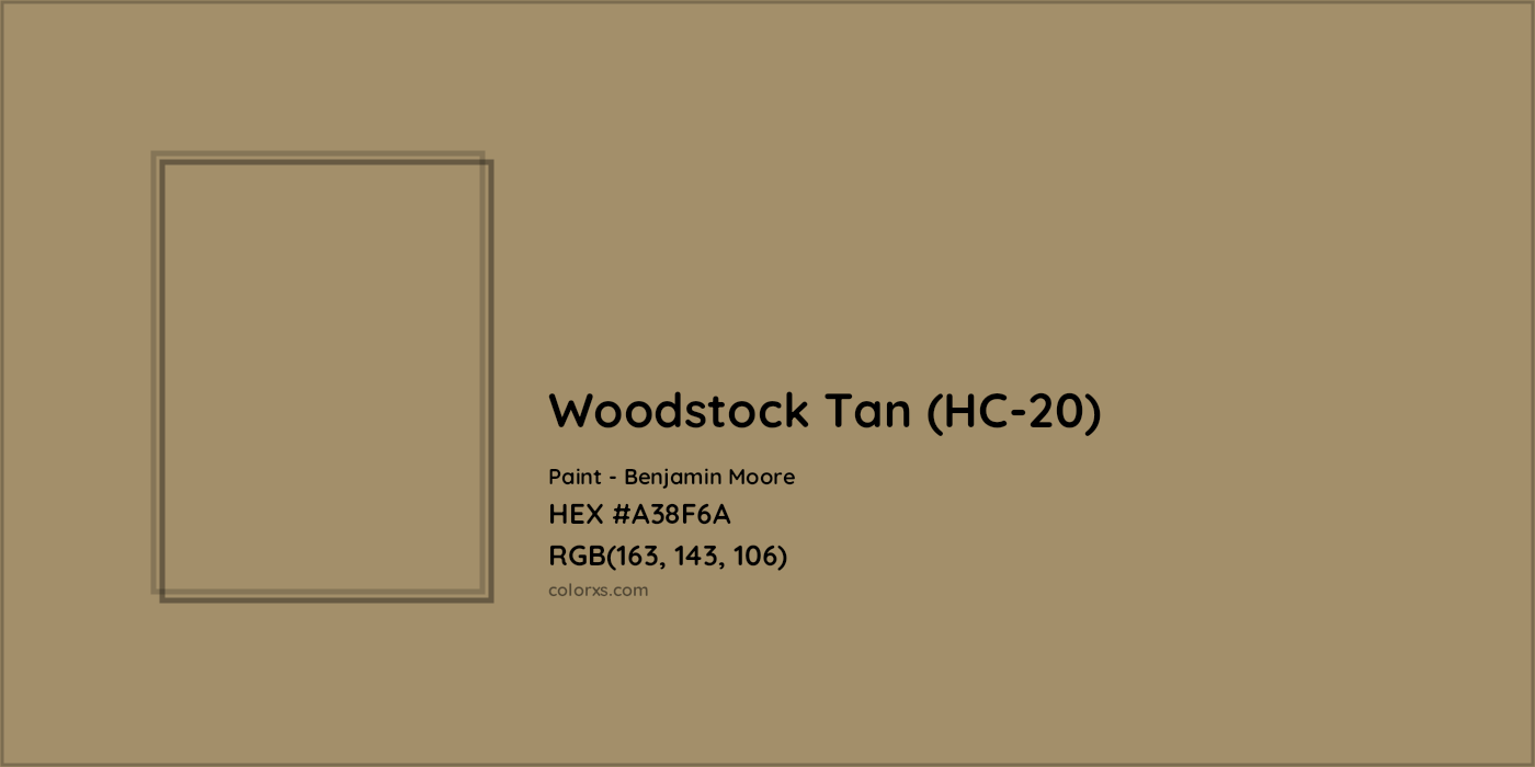 HEX #A38F6A Woodstock Tan (HC-20) Paint Benjamin Moore - Color Code